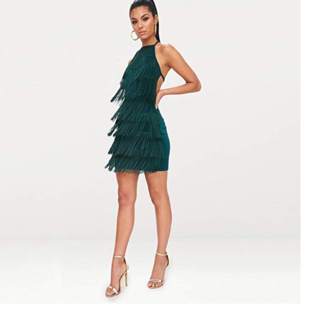 IMOGEN Halter Fringe Mini Dress - Picture 3 of 5